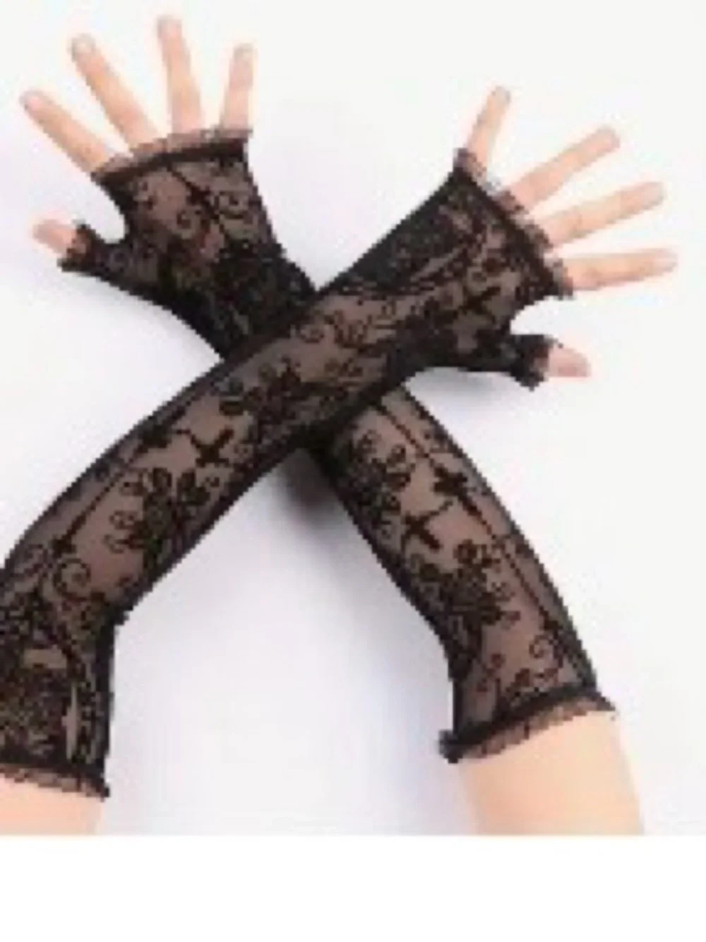 Black Lace Fingerless Gloves